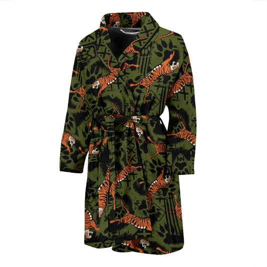 Tiger Pattern Print Design LKS303 Men Bathrobe
