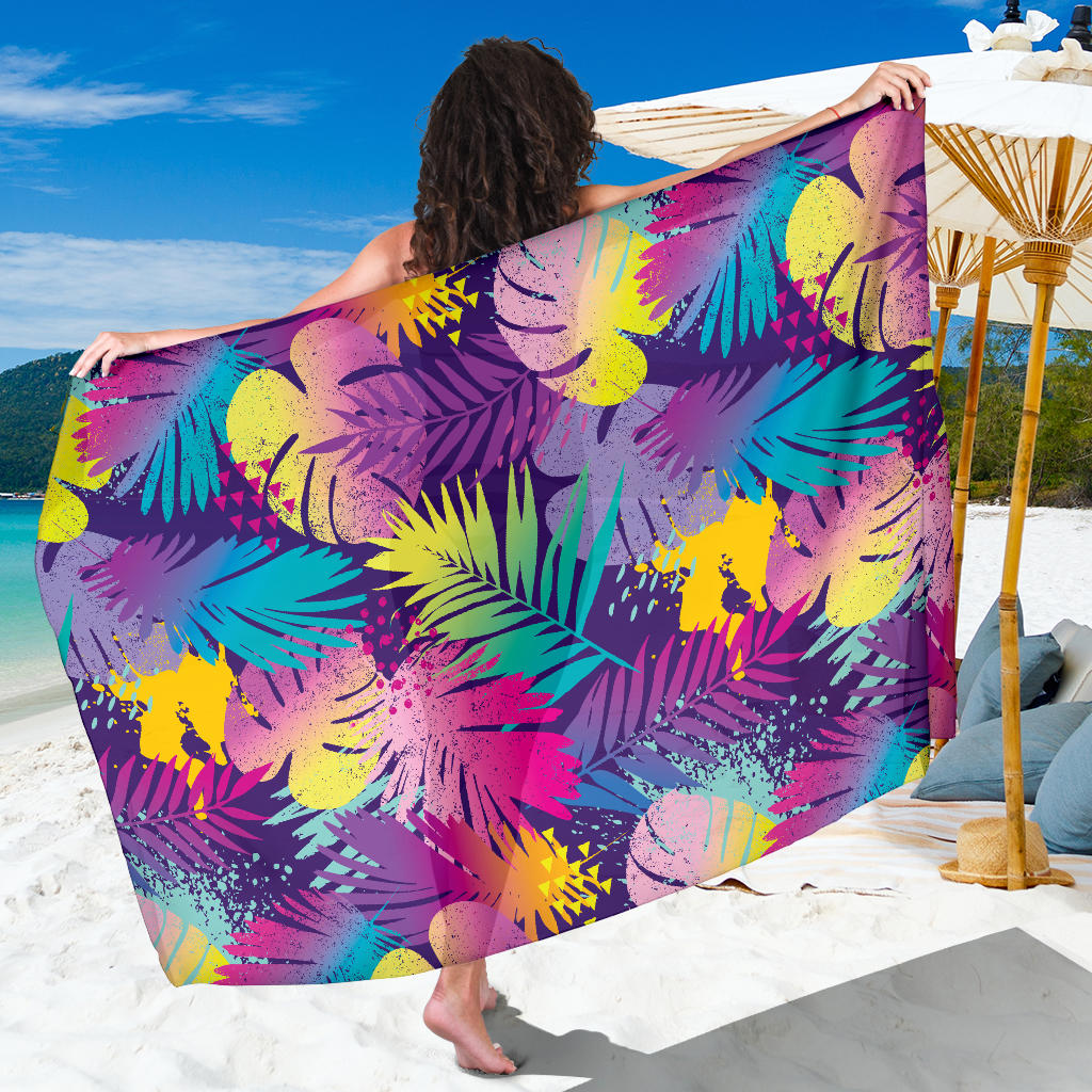 Palm Leaf Pattern Print Design A04 Sarong Pareo Wrap