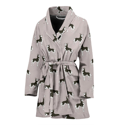 Siberian Huskies Print Design LKS301 Women Bathrobe