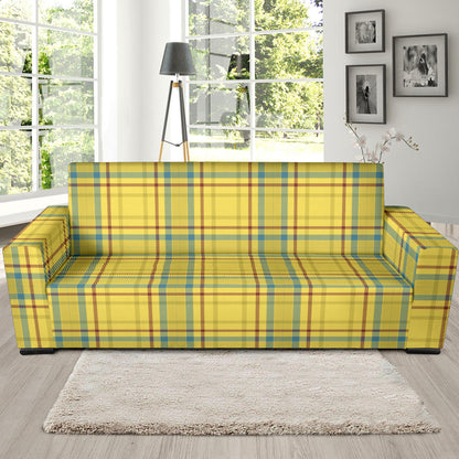 Tartan Yellow Print Design LKS301 Sofa Slipcover