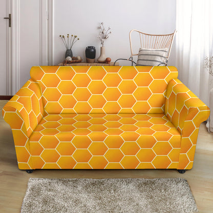 Honey Bee Honeycomb Print Design LKS3011 Loveseat Couch Slipcover
