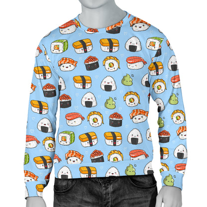 Sushi Cartoon Design Men Long Sleeve Sweatshirt