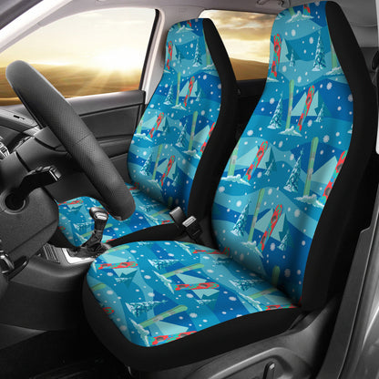 Snowboard Print Design LKS301 Car Seat Covers