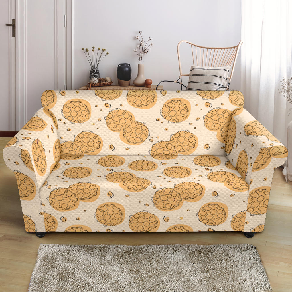 Waffle Print Design LKS303 Loveseat Couch Slipcover
