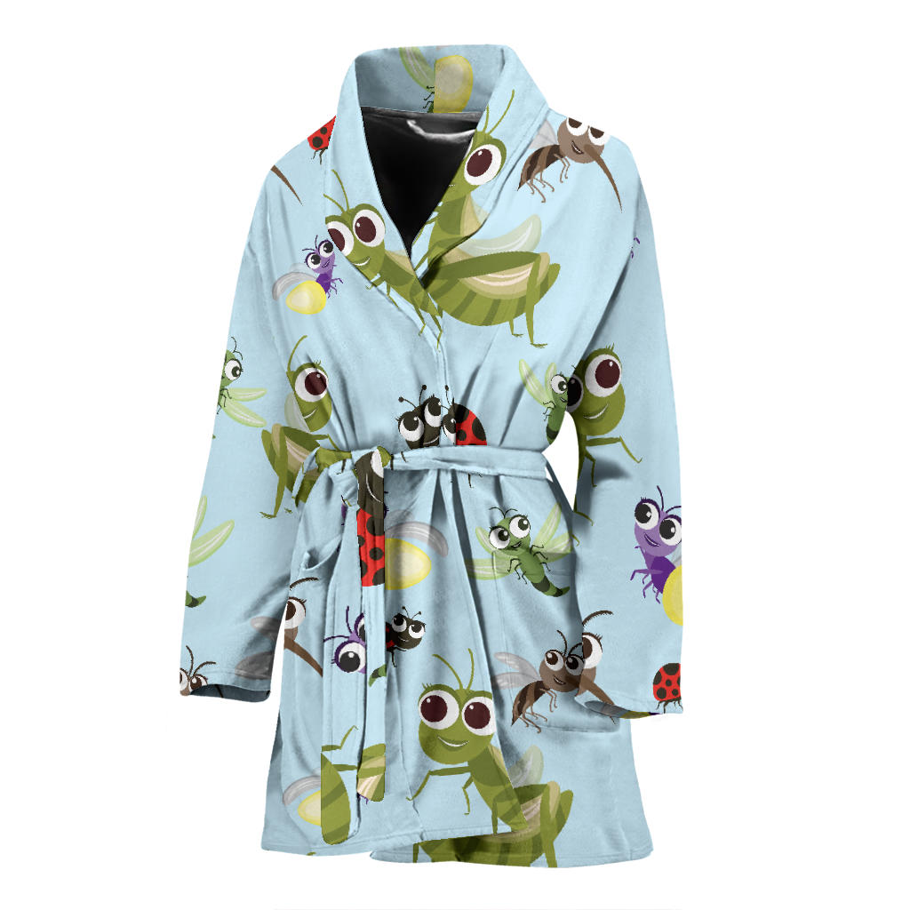 Ladybug Pattern Print Design 01 Women Bathrobe
