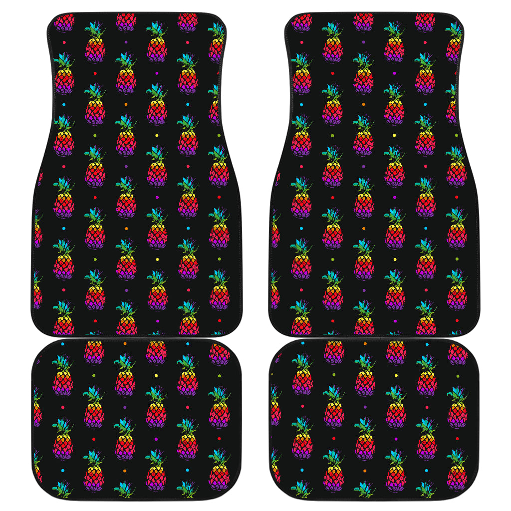 Pineapple Rainbow Dot Print Car Floor Mats Front Back