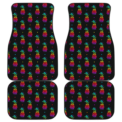 Pineapple Rainbow Dot Print Car Floor Mats Front Back