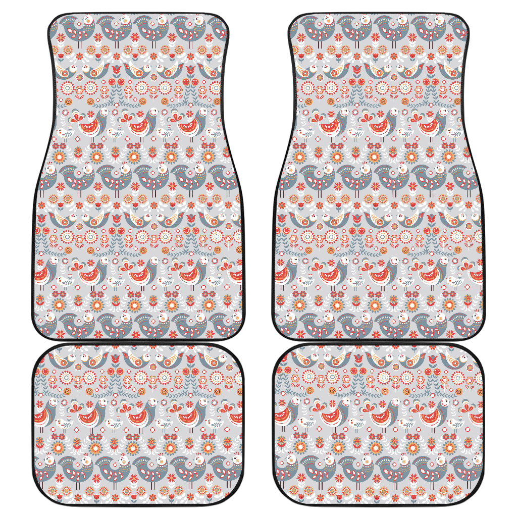 Swedish Nordic Design Print Car Floor Mats Front Back