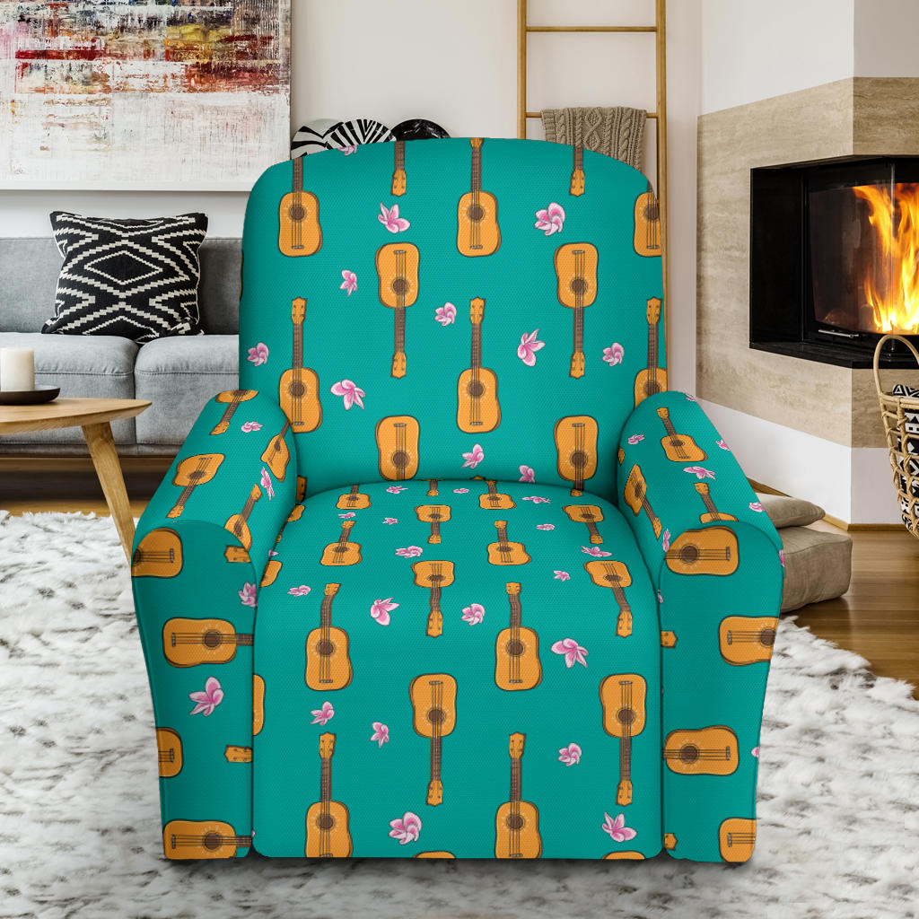 Ukulele Print Design LKS403 Recliner Slipcover with Pocket