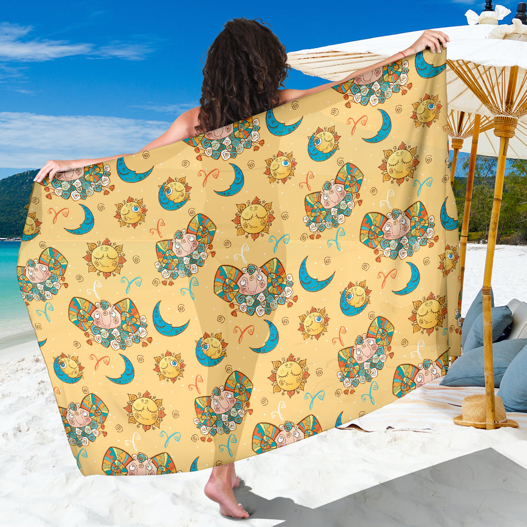 Aries Zodiac Pattern Print Design 03 Sarong Pareo Wrap