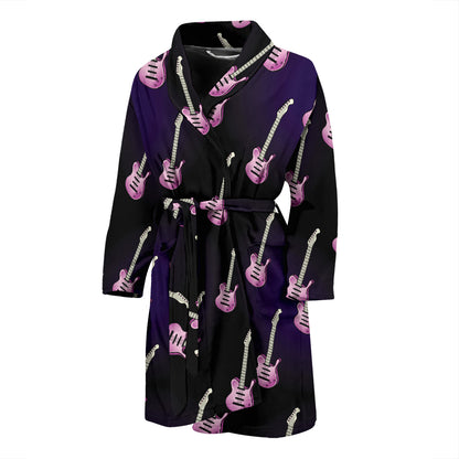 Electric Guitar Print Design LKS405 Men Bathrobe