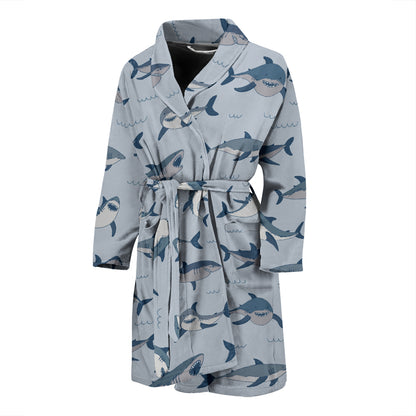 Shark Print Design LKS304 Men Bathrobe