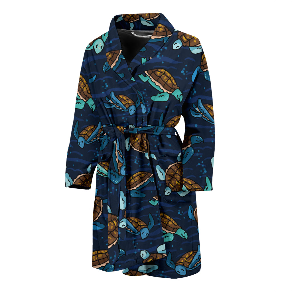 Sea Turtle Print Design LKS3011 Men Bathrobe