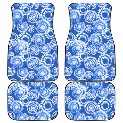 Tie Dye Blue Design Print Car Floor Mats Front Back