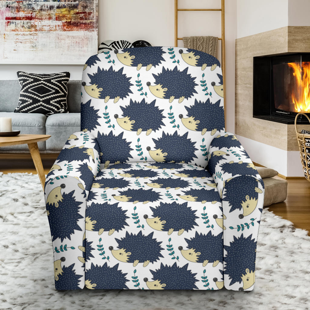 Hedgehog Print Design LKS401 Recliner Slipcover with Pocket