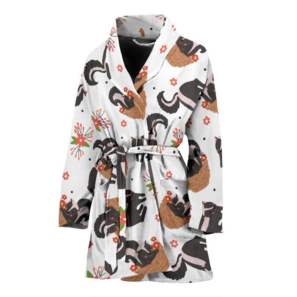 Skunk Print Design LKS304 Women Bathrobe