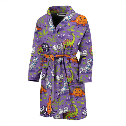 Zombie Dinosaur Print Design LKS302 Men Bathrobe