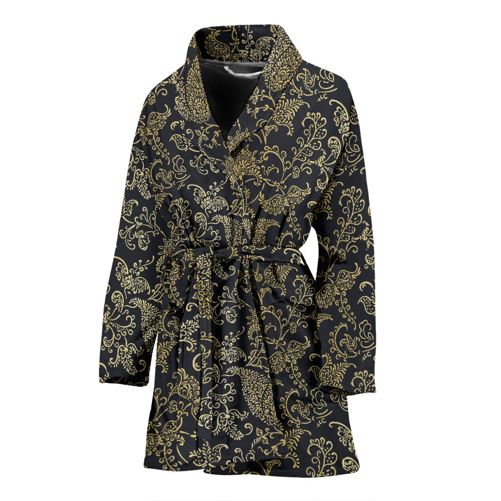 Brocade Pattern Print Design 04 Women Bathrobe