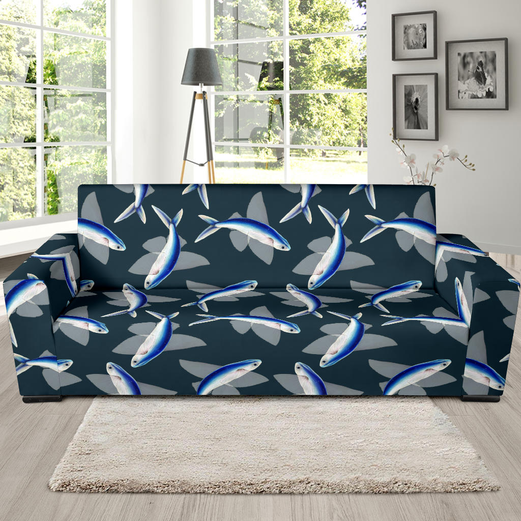 Flying Fish Pattern Print Design 04 Sofa Slipcover