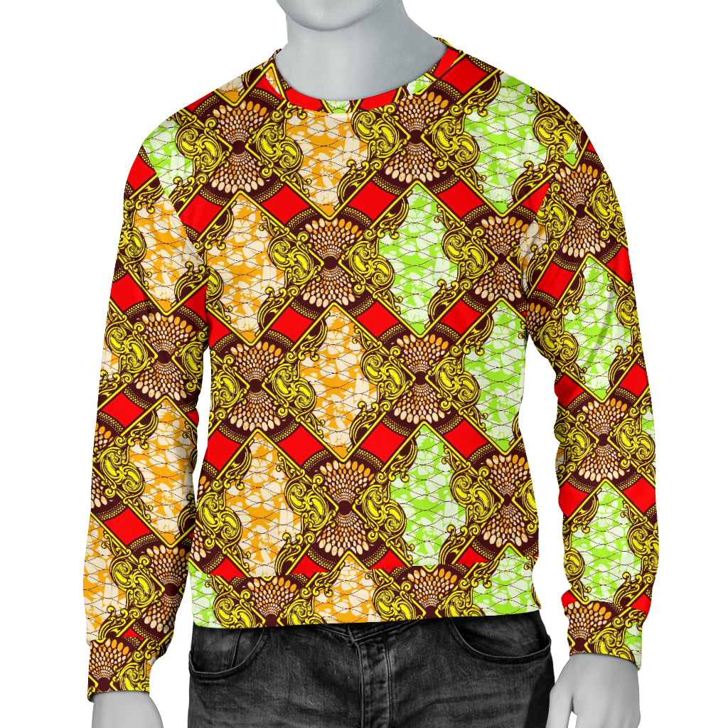 African Classic Print Pattern Men Long Sleeve Sweatshirt