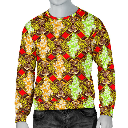 African Classic Print Pattern Men Long Sleeve Sweatshirt