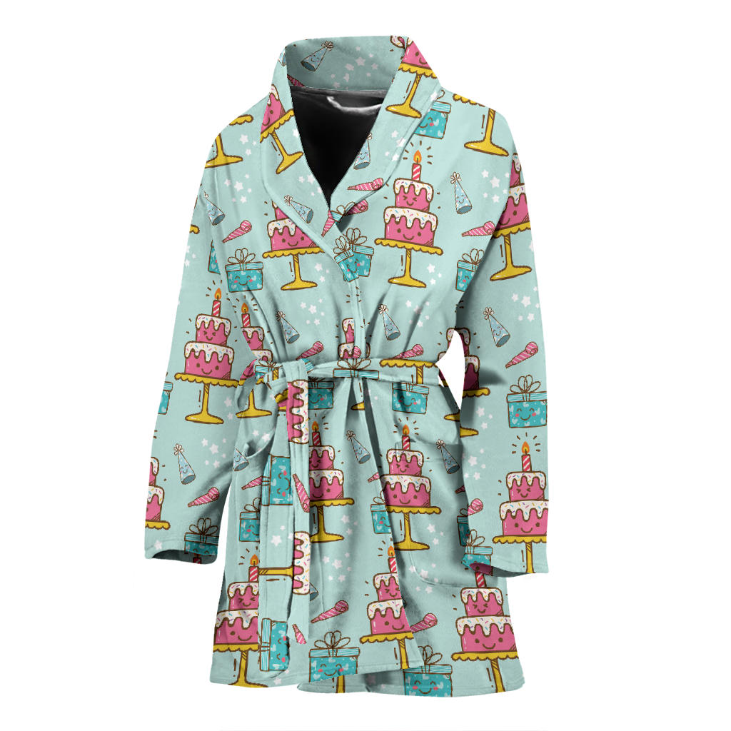 Cake Pattern Print Design 06 Women Bathrobe