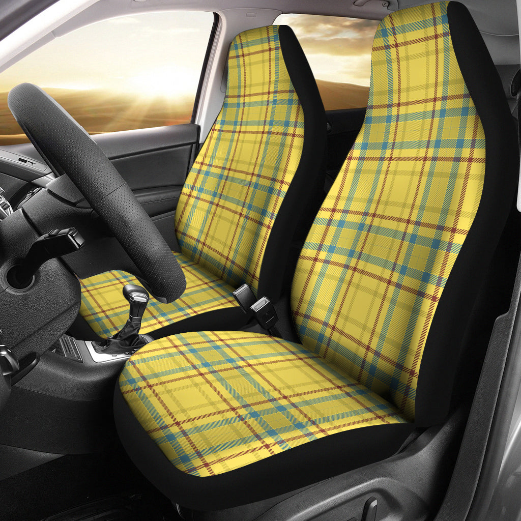 Tartan Yellow Print Design LKS301 Car Seat Covers