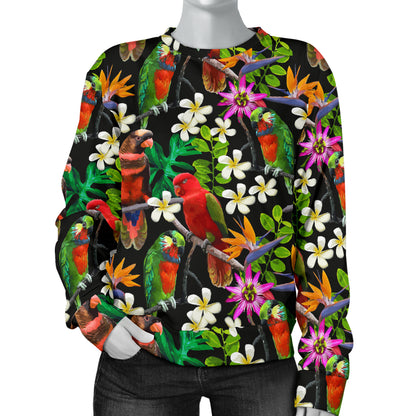 Parrot Design Print Women Long Sleeve Sweatshirt
