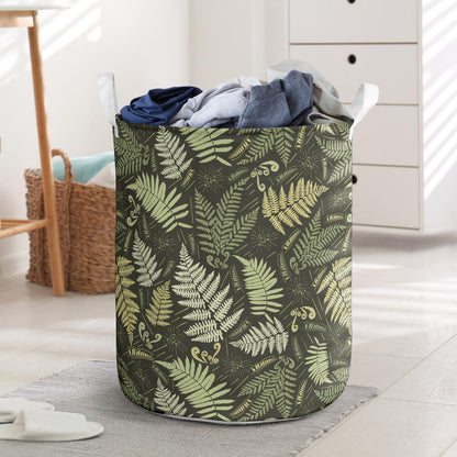 Fern Leave Green Print Pattern Laundry Basket