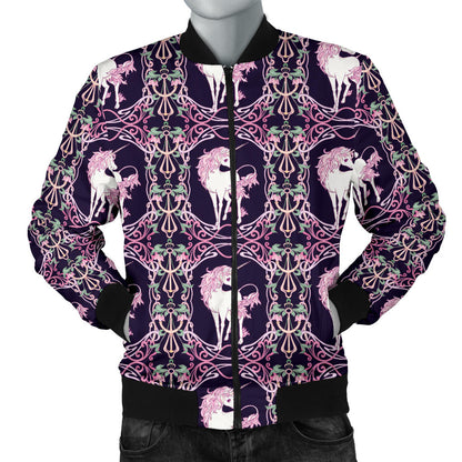 Unicorn Fantastic Flower Men Bomber Jacket