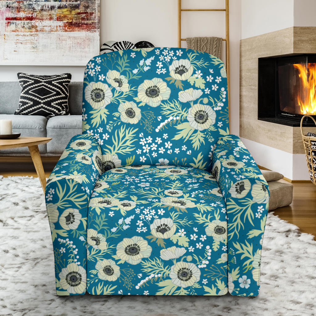 Anemone Pattern Print Design 01 Recliner Slipcover with Pocket