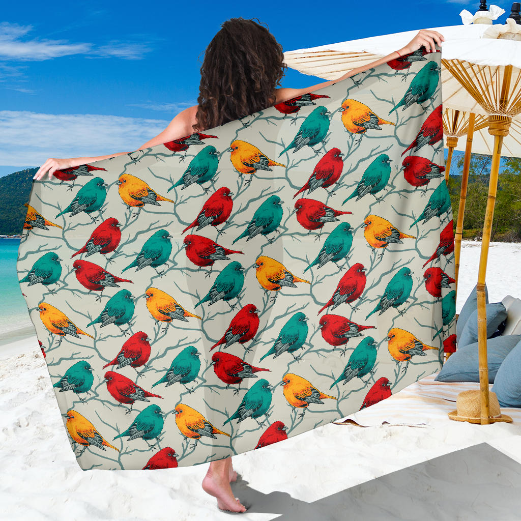 Birds Pattern Print Design 04 Sarong Pareo Wrap