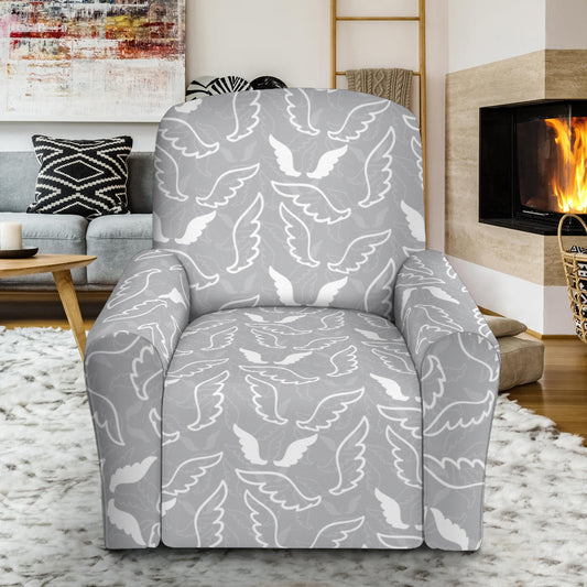 Angel Wings Pattern Print Design 01 Recliner Slipcover with Pocket