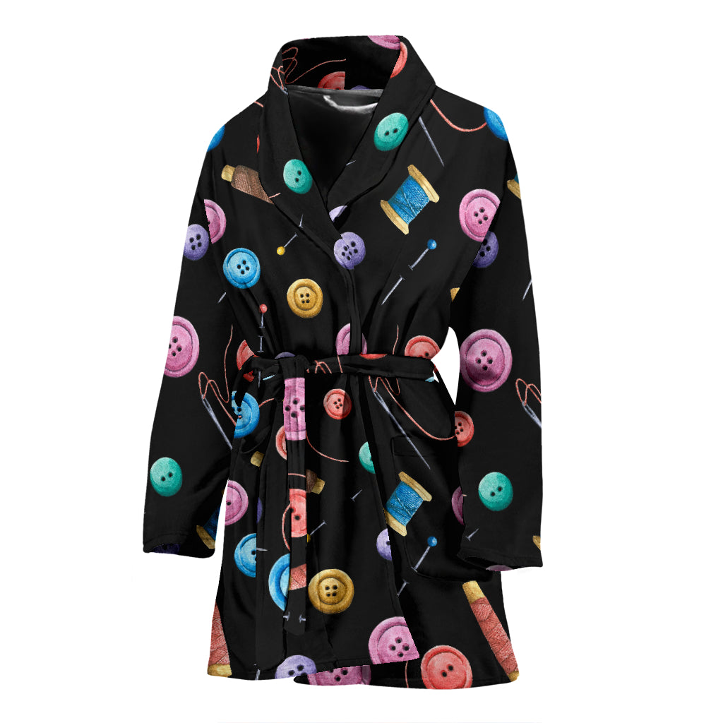 Sewing Print Design LKS309 Women Bathrobe