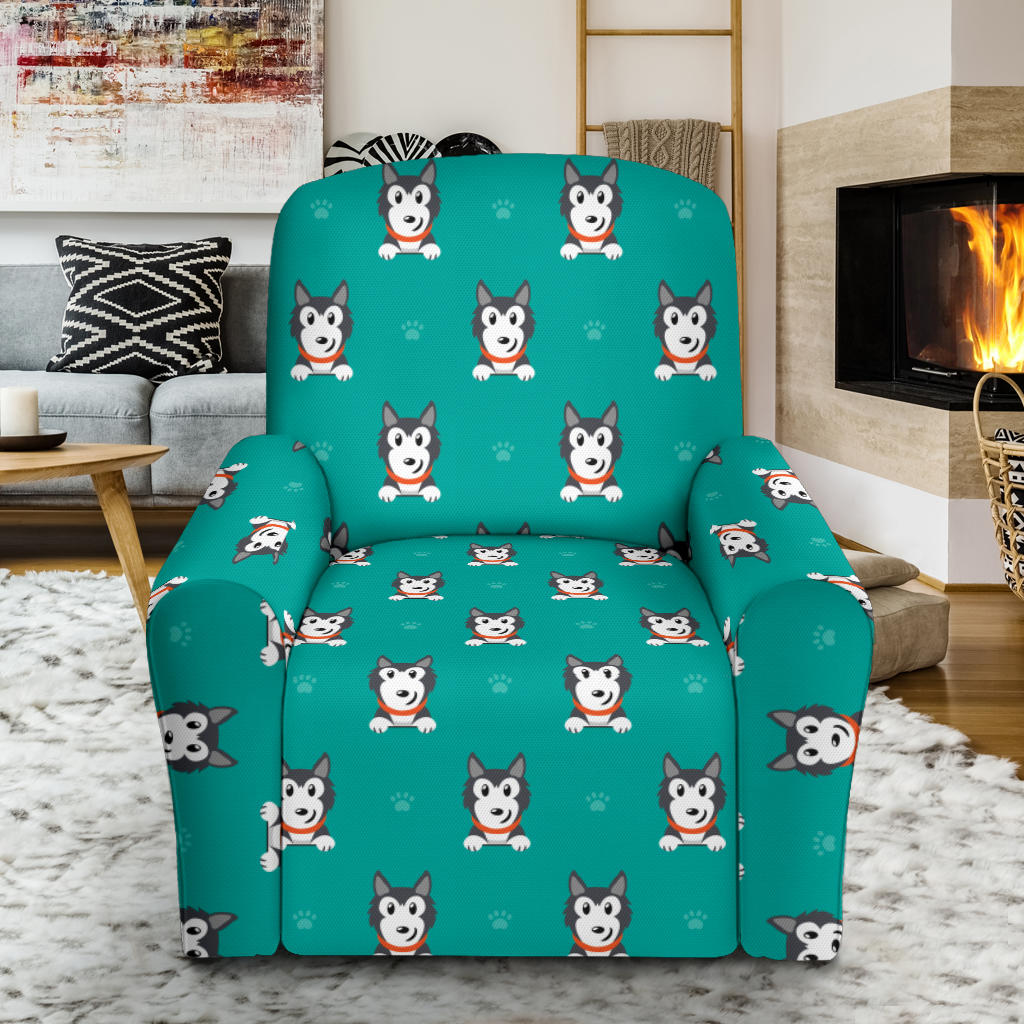 Siberian Huskies Print Design LKS304 Recliner Slipcover with Pocket