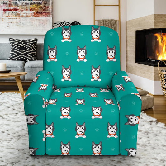 Siberian Huskies Print Design LKS304 Recliner Slipcover with Pocket
