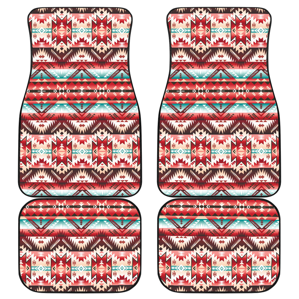 Aztec Western Style Print Pattern Car Floor Mats Front Back
