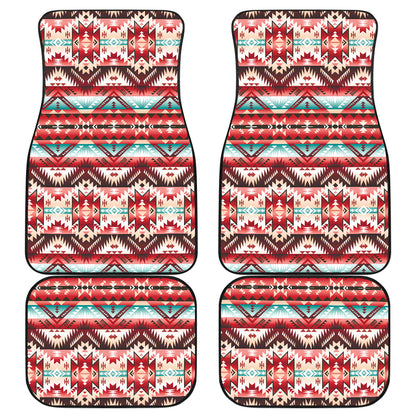 Aztec Western Style Print Pattern Car Floor Mats Front Back