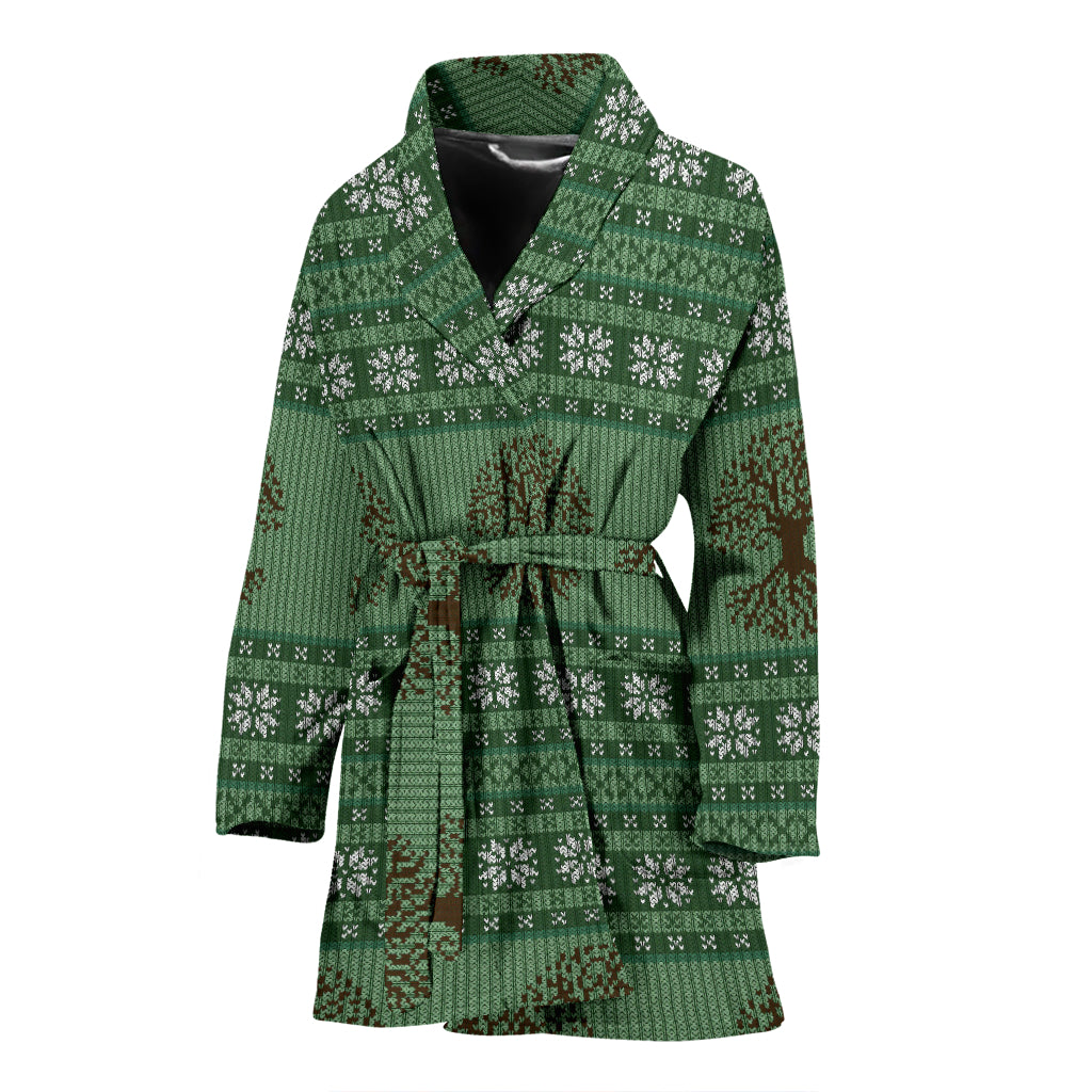 Tree Of Life Knit Style Print Design LKS301 Women Bathrobe