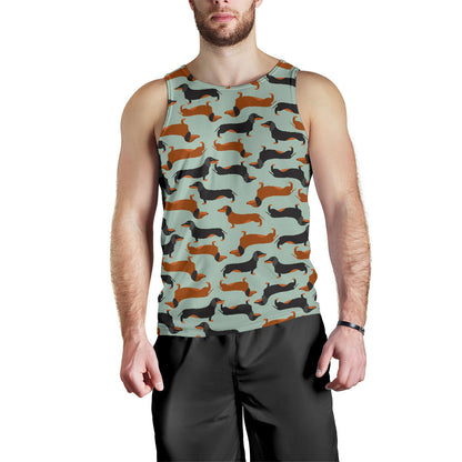 Dachshund Cute Print Pattern Men Tank Top