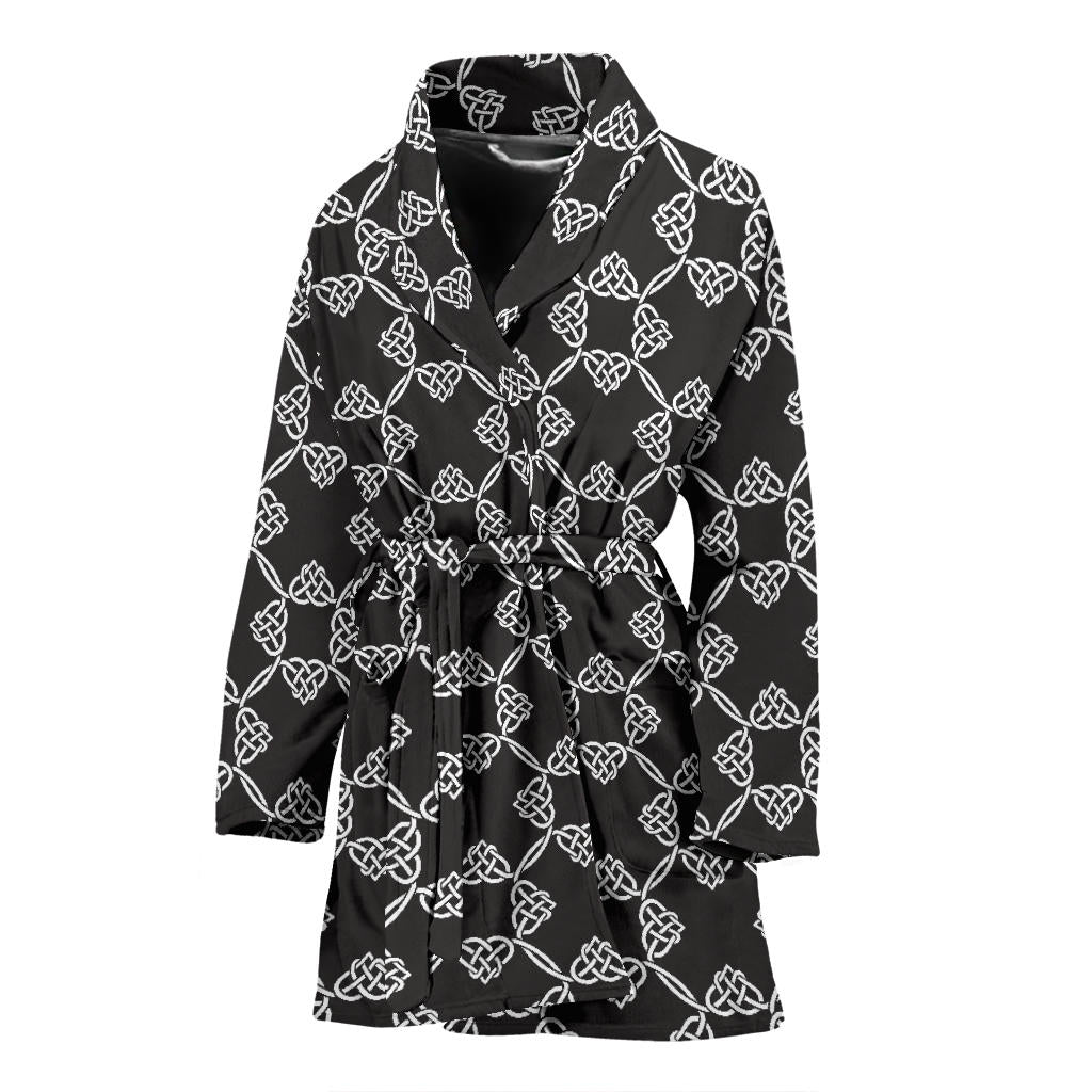Celtic Pattern Print Design 06 Women Bathrobe