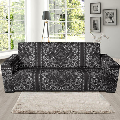 Bandana Black White Print Design LKS302 Sofa Slipcover
