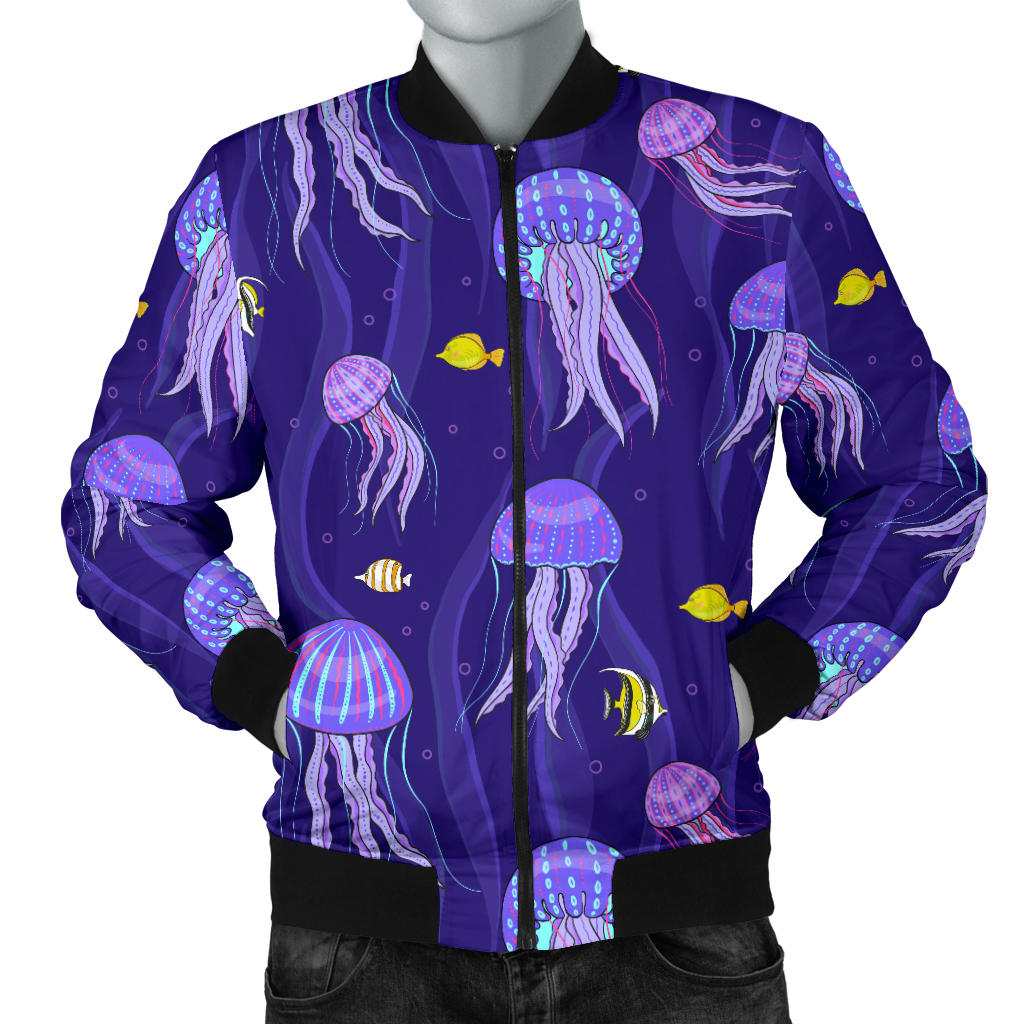 Jellyfish Style Print Men Bomber Jacket