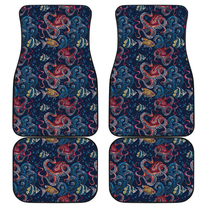 Octopus Deep Sea Print Themed Car Floor Mats Front Back