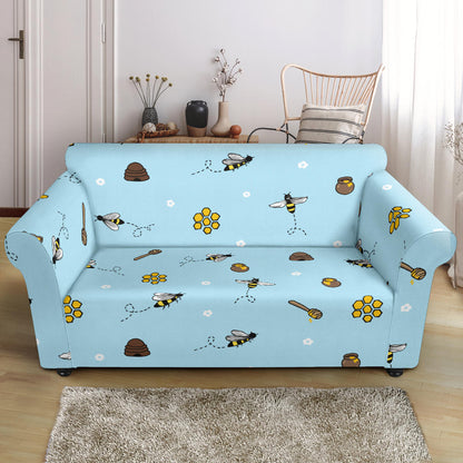 Honey Bee Print Design LKS307 Loveseat Couch Slipcover