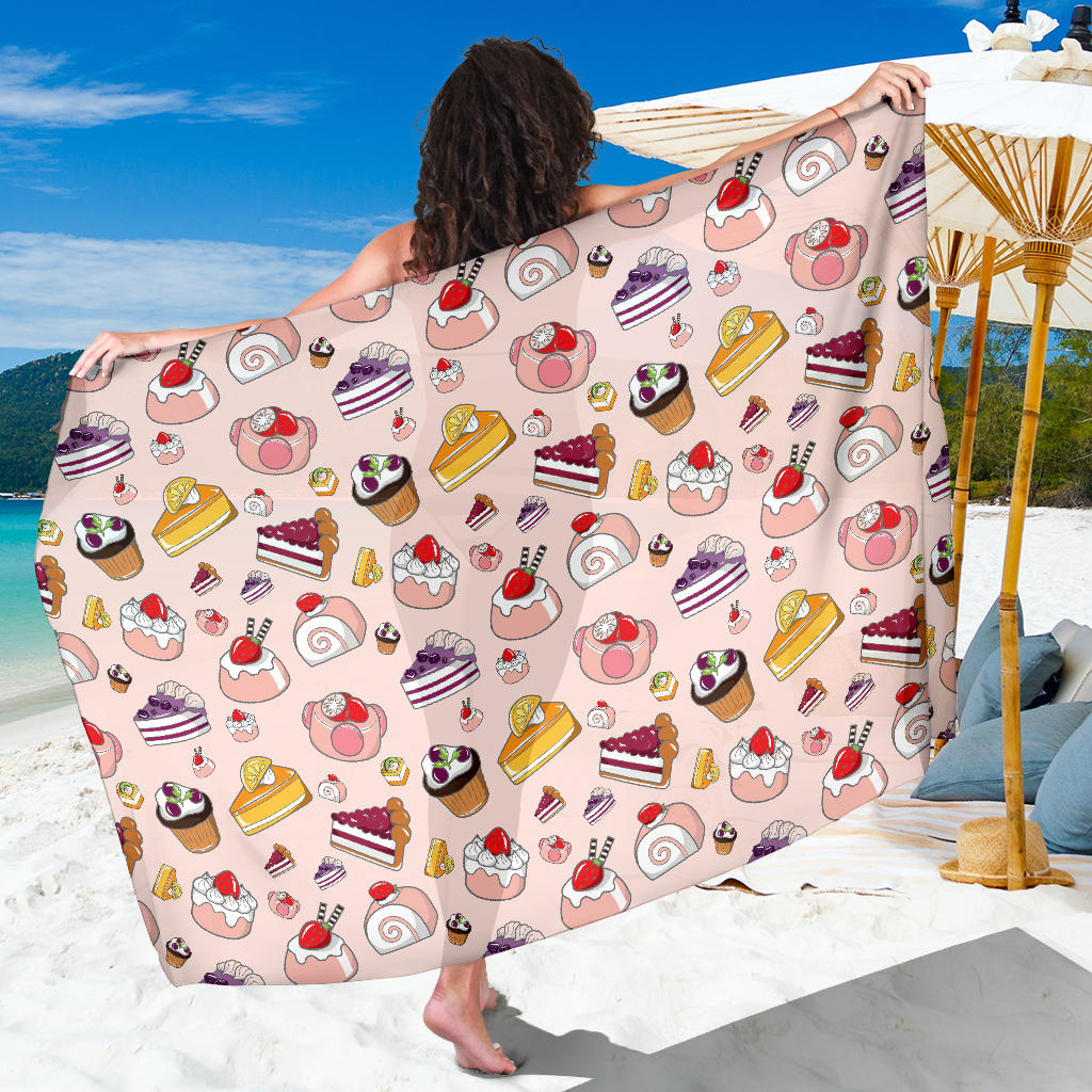 Cake Pattern Print Design 01 Sarong Pareo Wrap