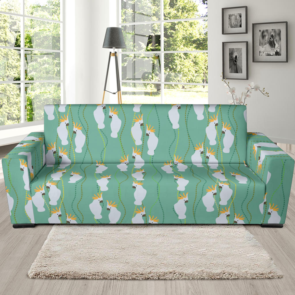 Cockatoo Pattern Print Design 01 Sofa Slipcover