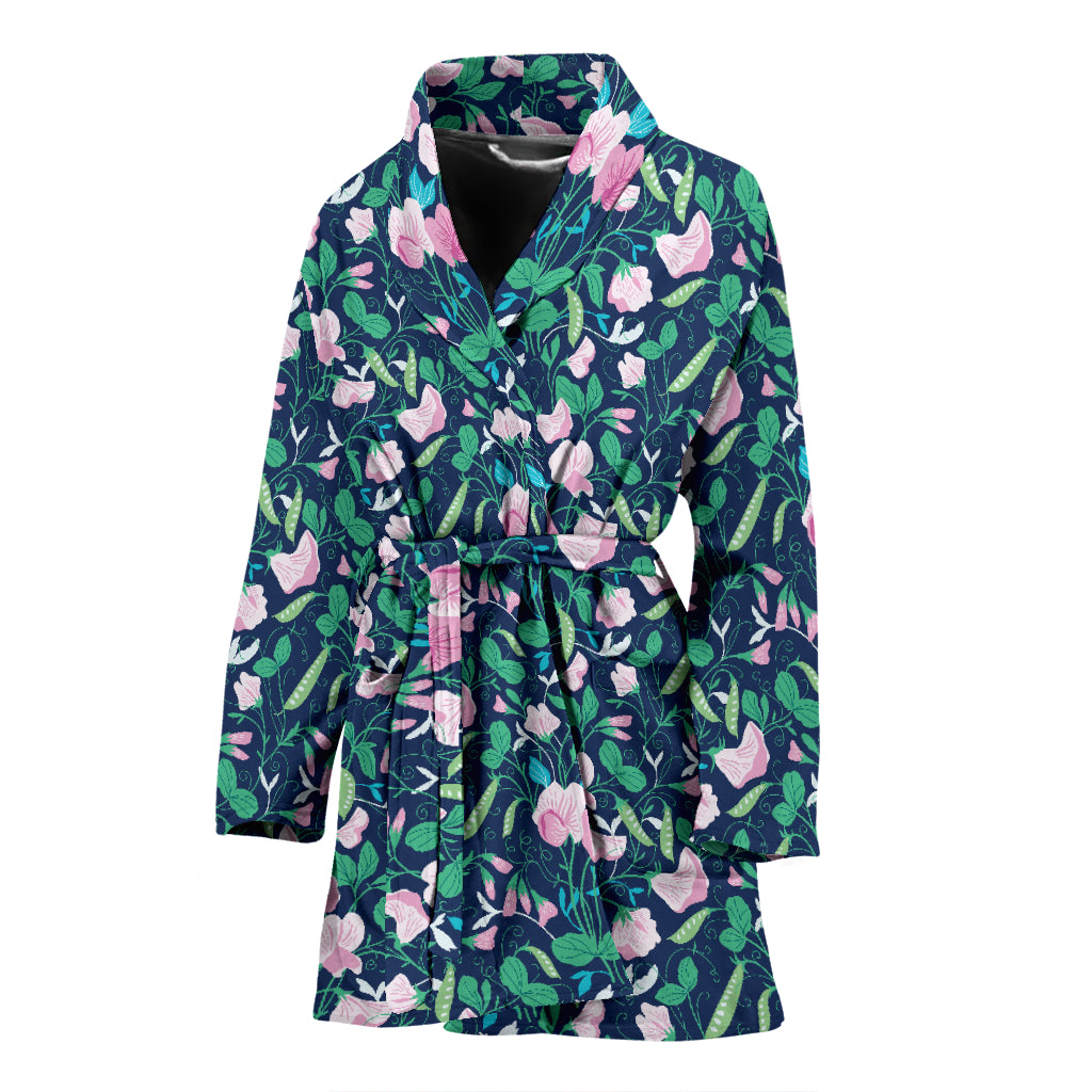 Sweet Pea Print Design LKS303 Women Bathrobe