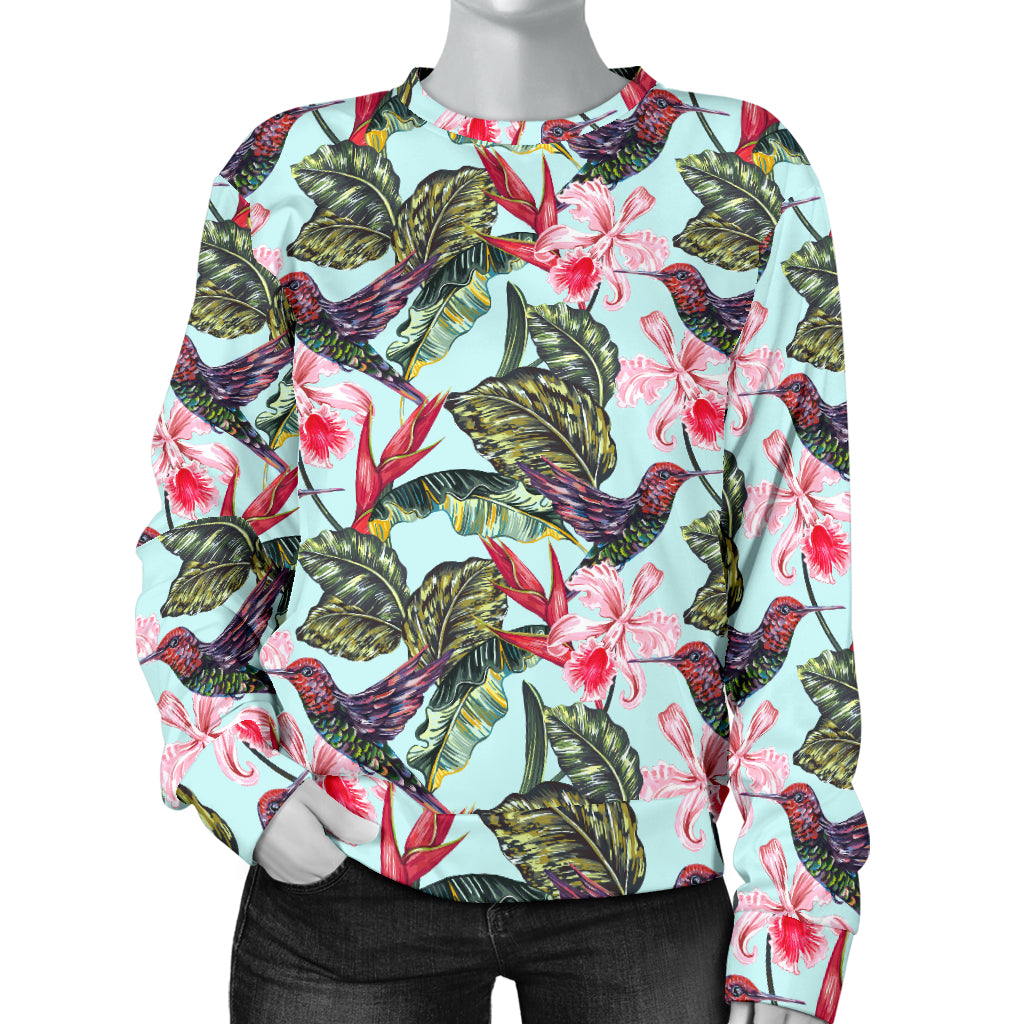 Hummingbird Cute Themed Print Women Long Sleeve Sweatshirt