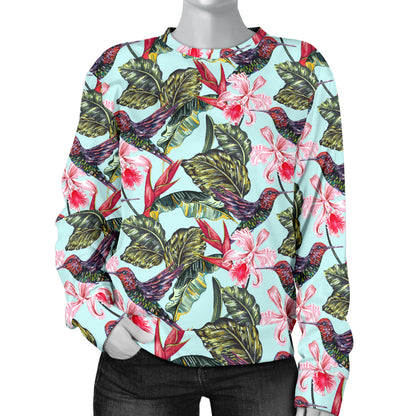 Hummingbird Cute Themed Print Women Long Sleeve Sweatshirt